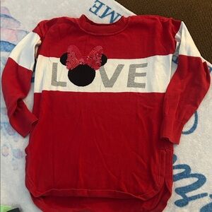 GAP Disney Minnie Mouse Red and White Kids Sweater with Love Design